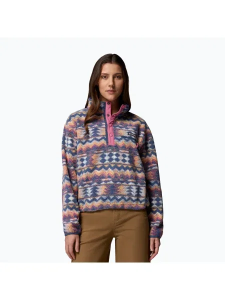 Polar Columbia polarowy z nadrukiem o krotszym kroju biały