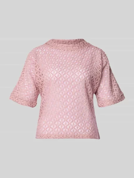Sweter z dzianiny z haftem angielskim More & More