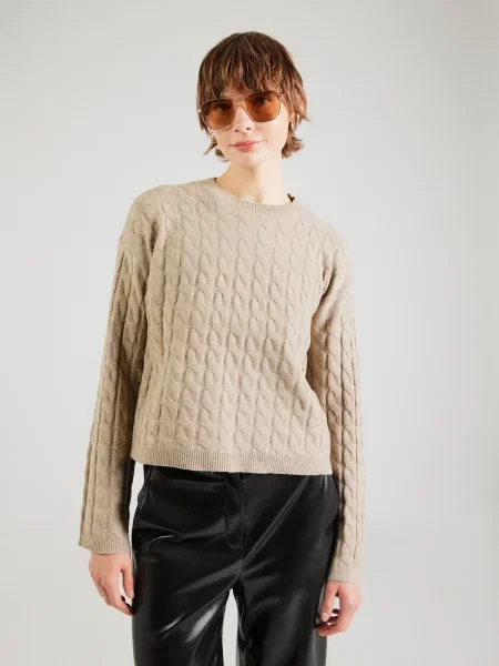 VERO MODA Pulóver AWLorella sötét bézs