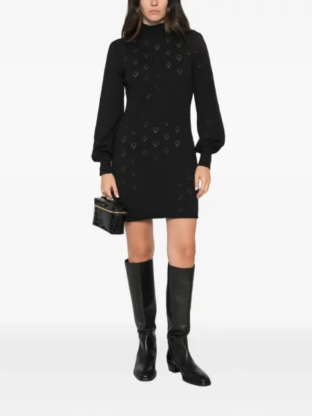 Rochie mini Twinset cu motiv cu inimi negru