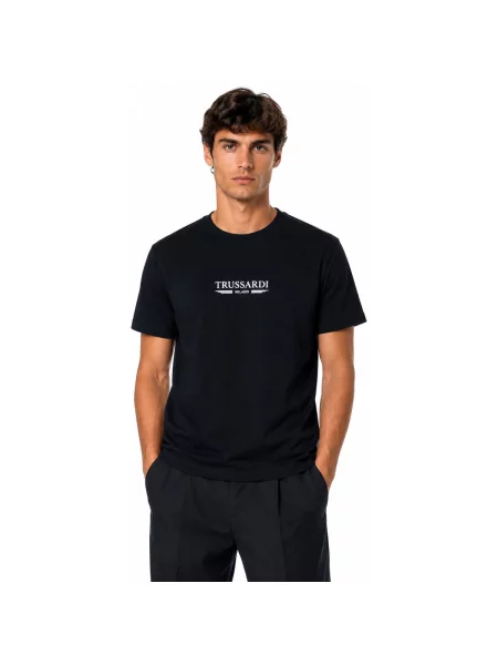 Trussardi majica za muškarce od pamuka crna