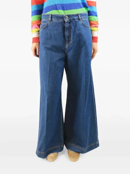 Blugi cu picior larg Weekend Max Mara albastru