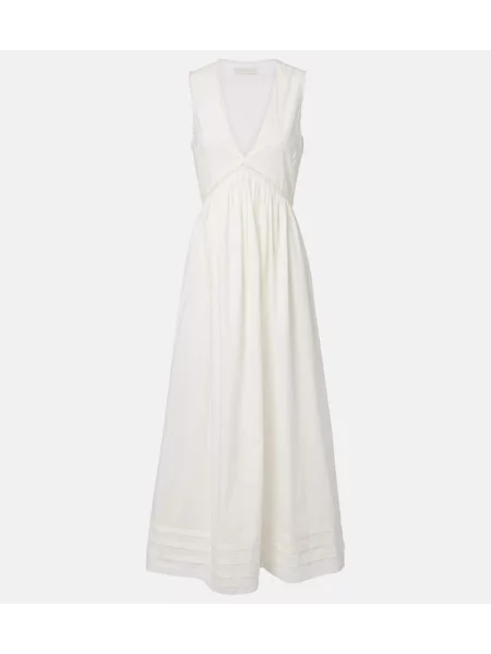 Rochie midi Faithfull din dantelă până la genunchi de costum alb