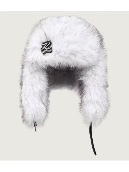 Karl Lagerfeld Kalap K/Studio Mütze aus Kunstfell fehér