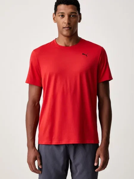Puma tréninkové tričko Essentials Solid cat Tee červené