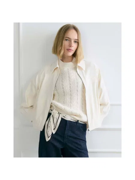 Sweter Opus wełniany biały