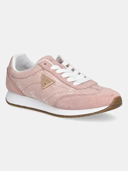 Велурени маратонки Guess JOGGIN FLJJOG розово