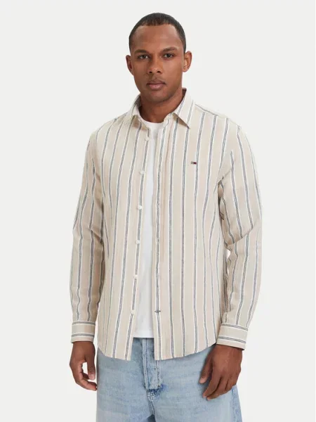 Tommy Jeans Košeľa / modrá béžová