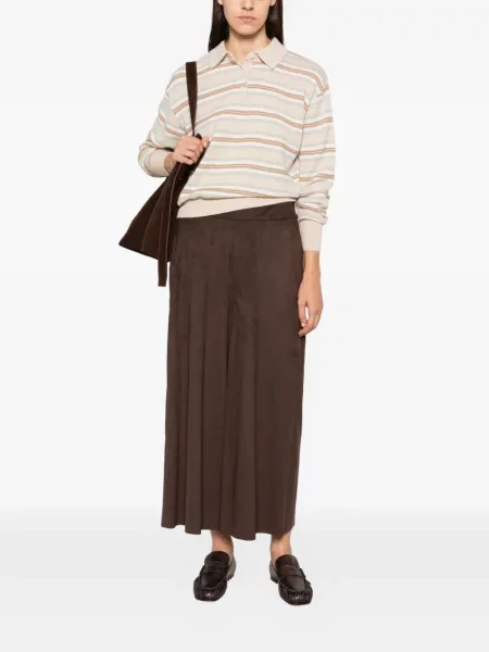 Pantaloni Niu' din piele de căprioară maro