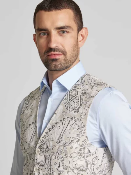 Kamizelka z z wypustką model ‘Plum’ Cg - Club Of Gents beżowa