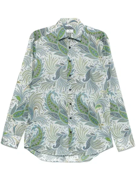 Cămașă Etro cu imagine cu model paisley albastru