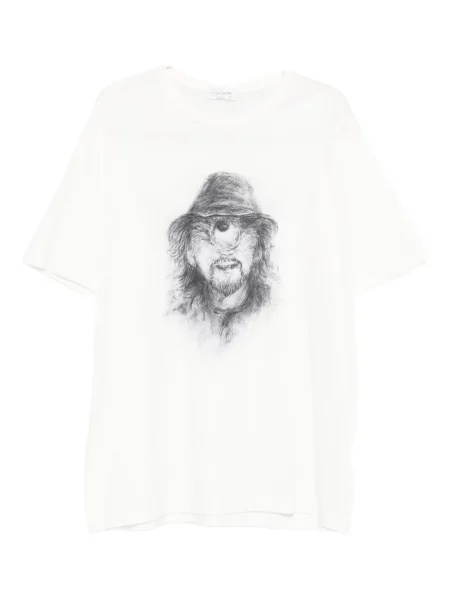 Tricou Yohji Yamamoto cu imagine alb