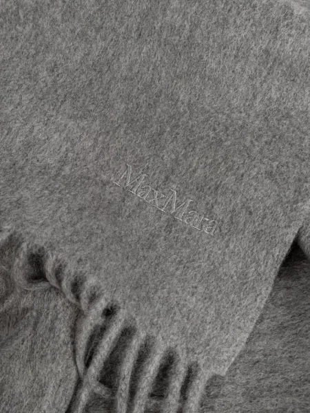 Κασκόλ Max Mara με κρόσσια κασμίρ γκρι
