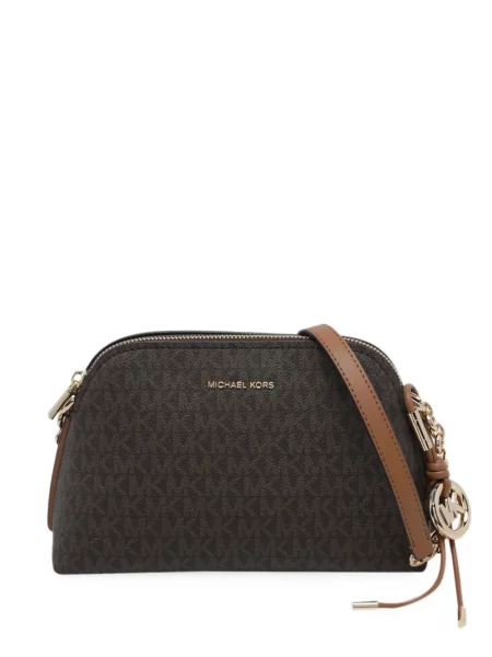 Pantofi cu toc Michael Michael Kors din piele de căprioară cu imagine cu decolteu în V negru