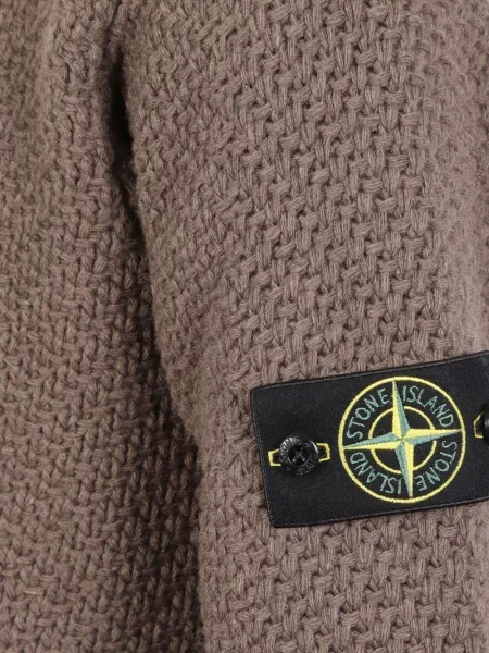 Gulerat pulover Stone Island cu strasuri maro