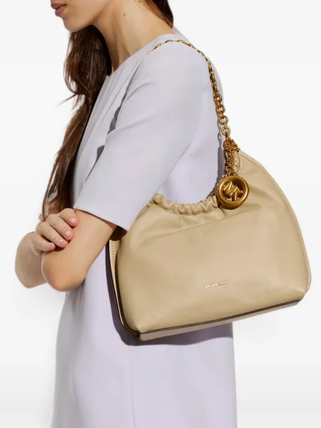 Geantă Michael Michael Kors din piele cu volane roz