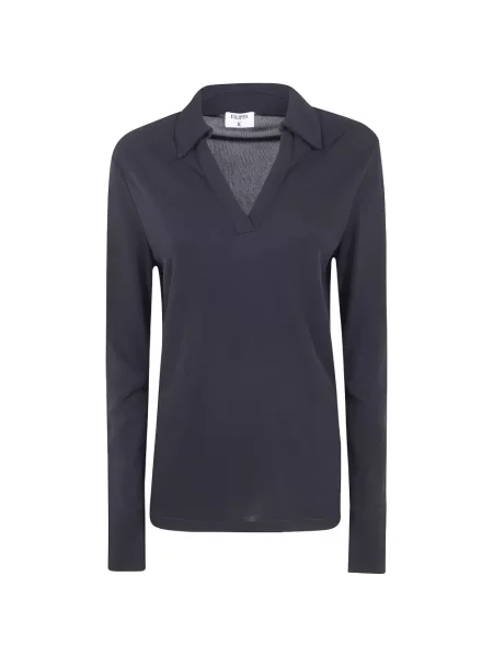 Lung tricou Filippa K cu decolteu în V negru