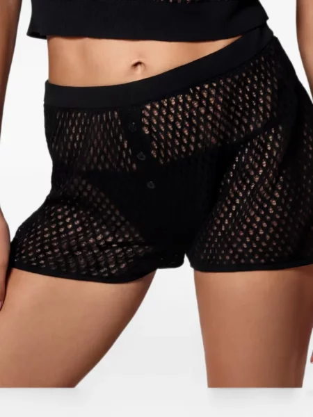 Pantaloni scurți Kiki De Montparnasse tricotate negru