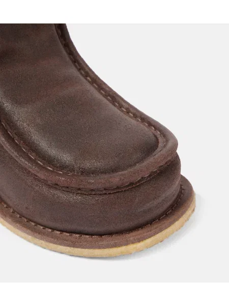 Cizme scurte Jw Anderson din piele de căprioară maro