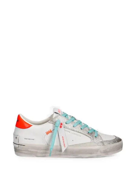 Sneakerși Crime London zdrențuiți alb