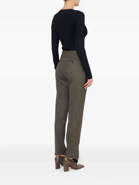 Pantaloni Mm6 Maison Margiela de lână maro