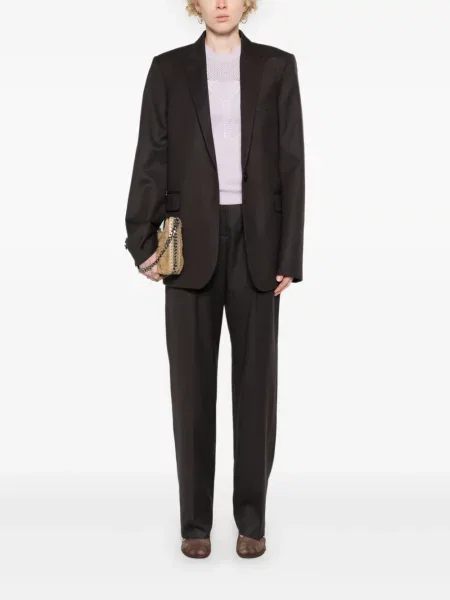Vilnonis vienakrūtis švarkas Stella Mccartney ruda