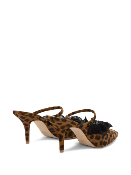 Leopardí mules Malone Souliers s volány hnědé