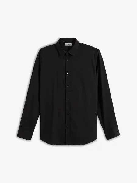 Koszula biznesowa ze stretchem slim fit czarna