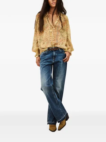 Bluză Ba&sh cu imagine cu model paisley galben