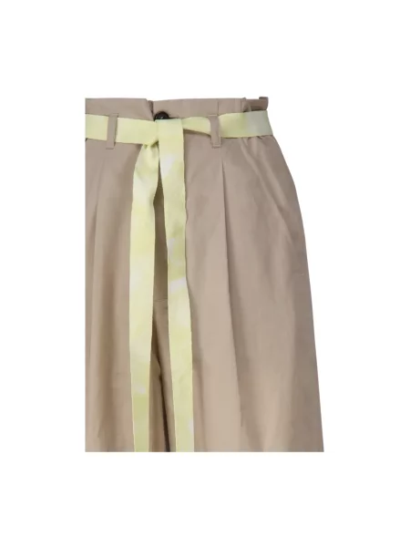 Spodnie Pinko z wysoką talią beżowe