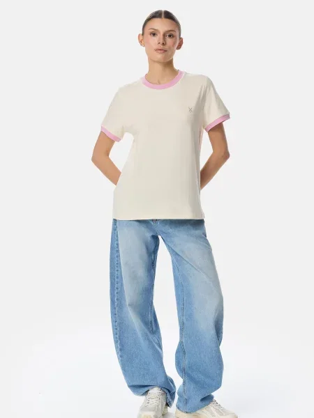 Cardio Bunny Tričko CONTRAST TRIM krémová