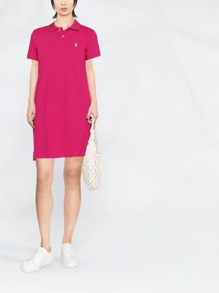 Siuvinėtas kostiumas suknele Polo Ralph Lauren rožinė