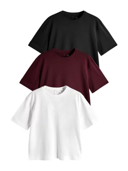 The Set Tricou roşu închis / negru alb