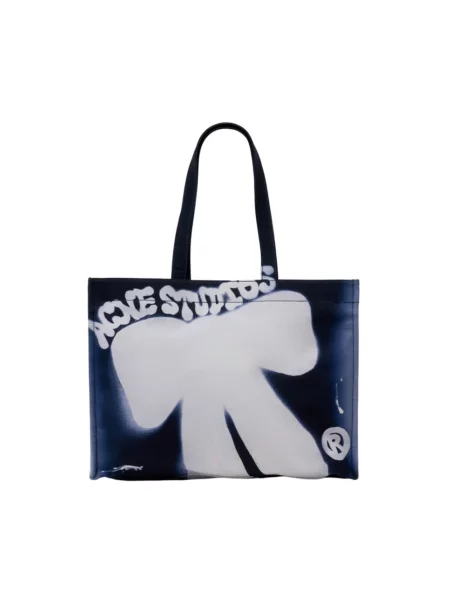 Shopperka Acne Studios z logo niebieska