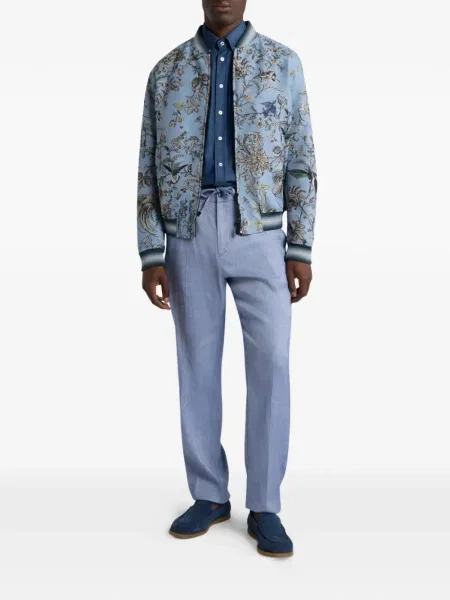 Pantaloni Etro din țesătură twill albastru