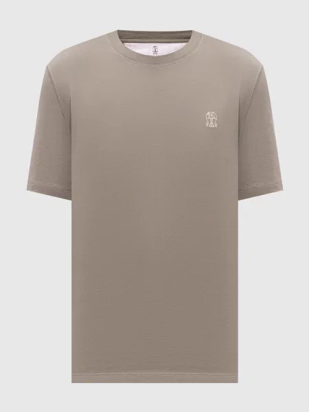 Футболка кольору хакі Brunello Cucinelli