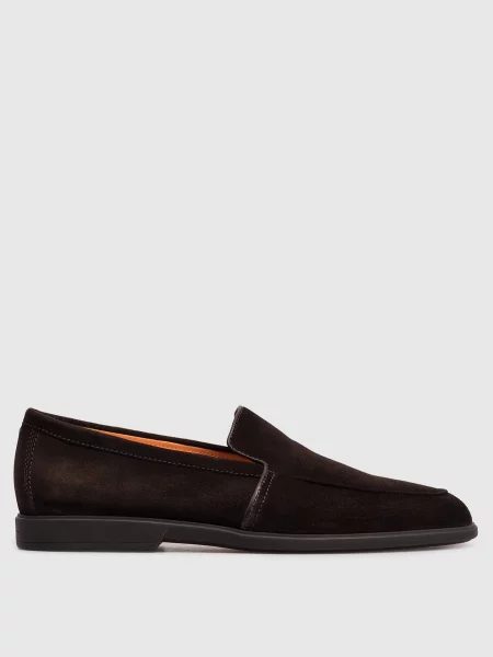 Замшеві лофери Santoni коричневі