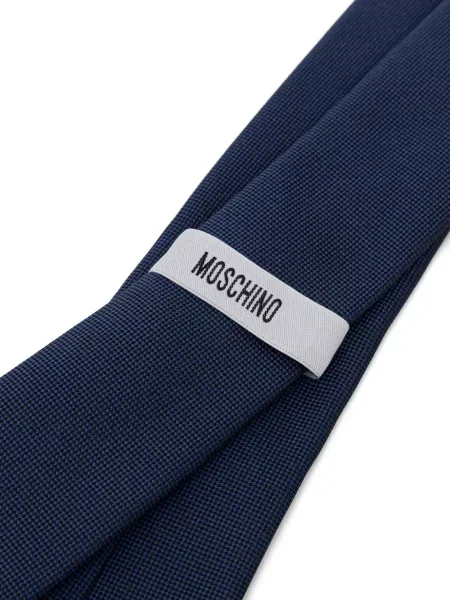 Ursuleț de pluș cravată Moschino cu broderie albastru