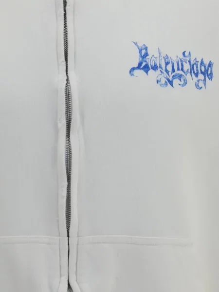 Raštuotas džemperis su gobtuvu Balenciaga balta