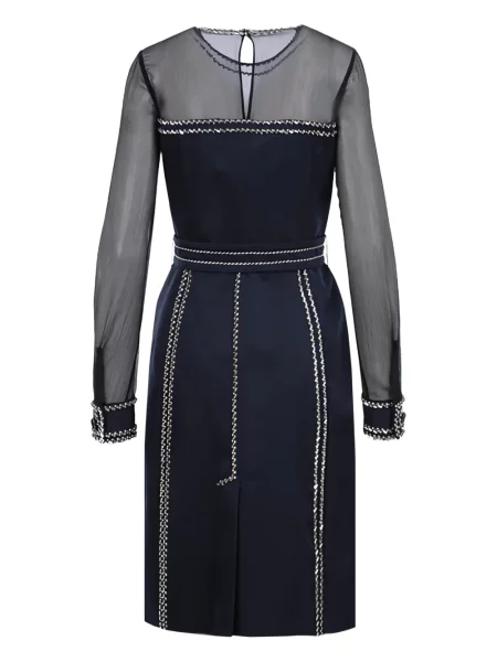 Rochie Prada din șifon de cristal albastru