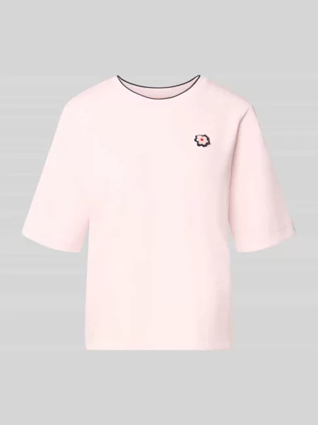 T-shirt o kroju relaxed fit z mieszanki Marc Cain różowa