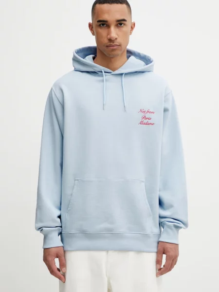 Drôle de Monsieur kapucnis melegítőfelső férfi Le Hoodie Slogan Calligraphy kék