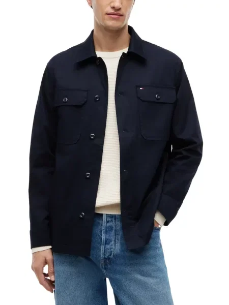Geacă Tommy Hilfiger cu autograf albastru