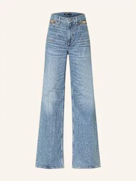 Maje Jeansy Wide Leg blau niebieskie
