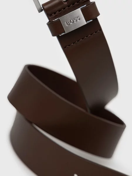 BOSS curea de piele barbati negru maro