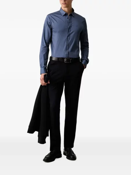 Cămașă Armani Exchange cu broderie albastru