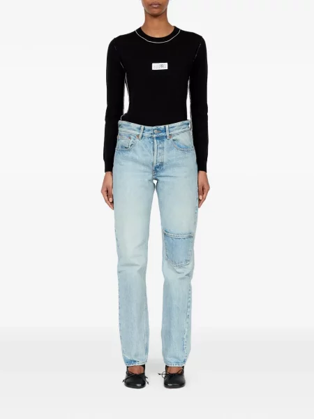 Blugi drepți Mm6 Maison Margiela albastru