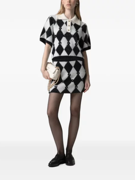 Pulover Gaëlle Paris cu model floral negru