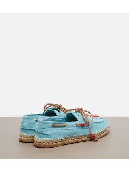 Semišové espadrilky Aquazzura korálky modrá