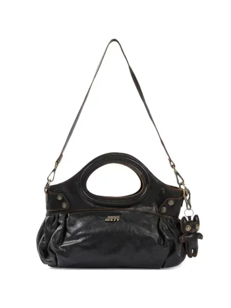 Torebka skórzana Miss Sixty skórzana z przetarciami czarna